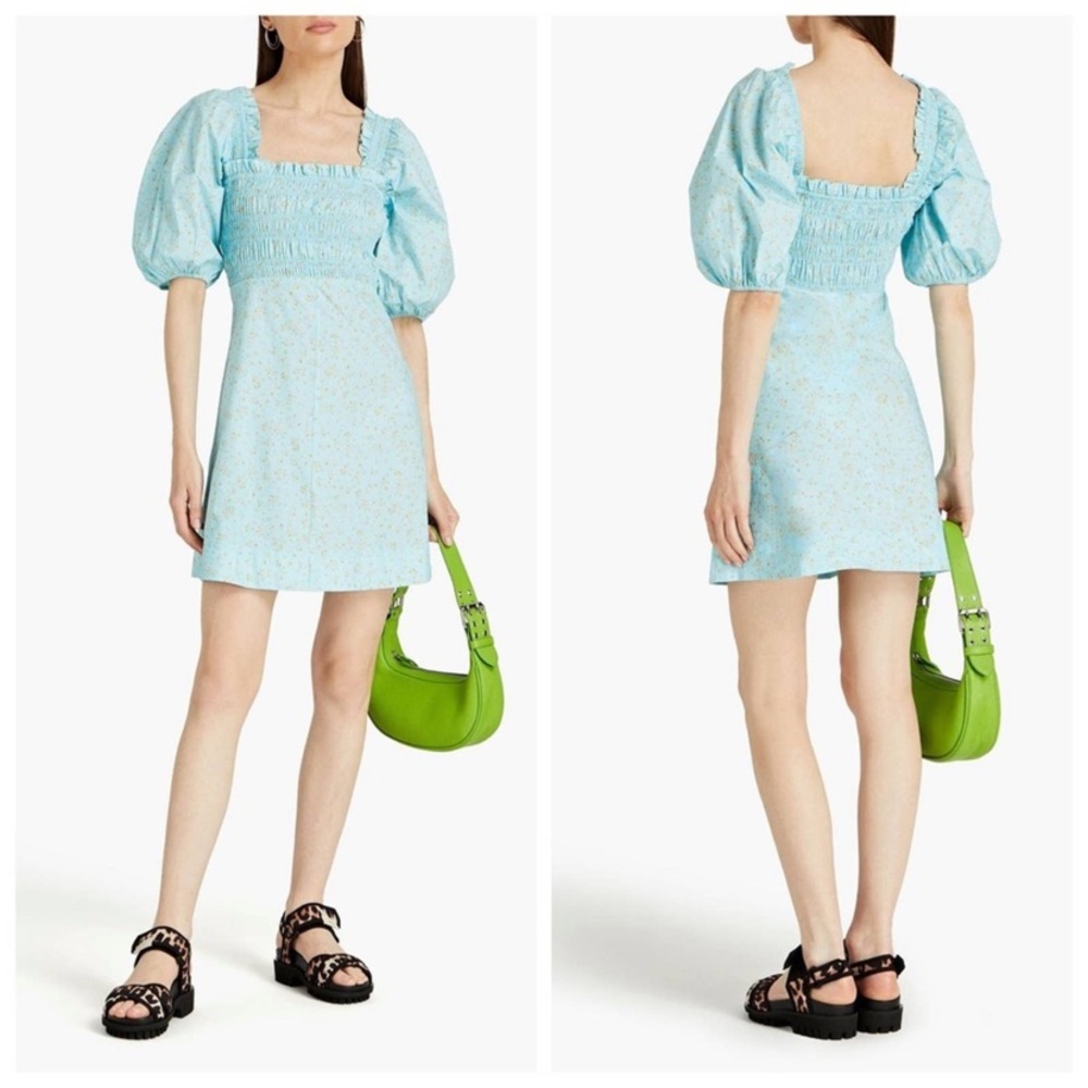 Ganni Dress, Aqua Blue, Size 12
